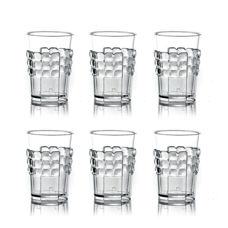 Conjunto de 6 Porta-Copos Transparente - Tiffany Conjunto de 6 Porta-Copos Transparente - Tiffany