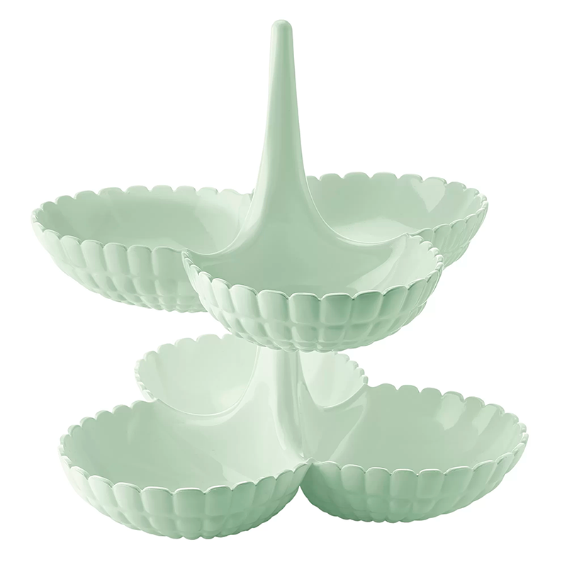 Set of 2 Hors d’Oeuvres Dishes Mauve Green - Tiffany Set of 2 Hors d’Oeuvres Dishes Mauve Green - Tiffany