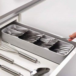 Organizador Compacto de Talheres Cinza - DrawerStore