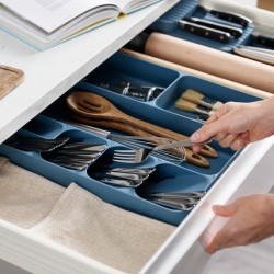 Organizador de Cutelaria Azul DrawerStore - Sky