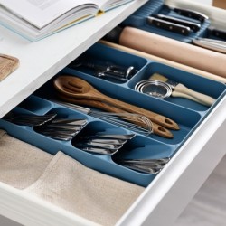 Organizador de Cutelaria Azul DrawerStore - Sky