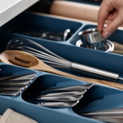 Organizador de Cutelaria Azul DrawerStore - Sky