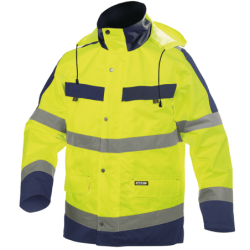 Parka Impermeable Reflectante Atlantis XS +/- 200 g/m² Amarillo Fluo/Azul Marino DASSY