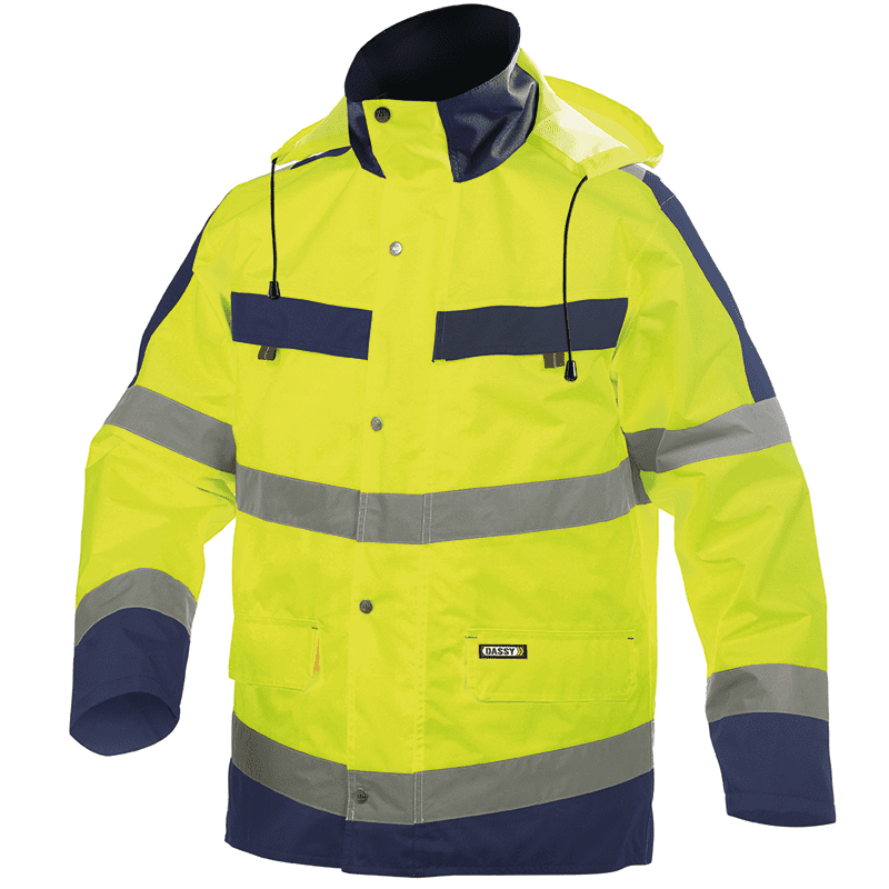 Parka Impermeable Reflectante Atlantis XS +/- 200 g/m² Amarillo Fluo/Azul Marino DASSY Parka Impermeable Reflectante Atlantis XS +/- 200 g/m² Amarillo Fluo/Azul Marino DASSY