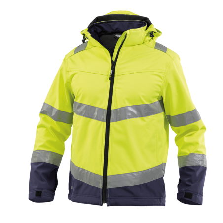 DASSY Malaga High Visibility Softshell Jacket XL +/- 280 g/m² Fluo Yellow/Navy