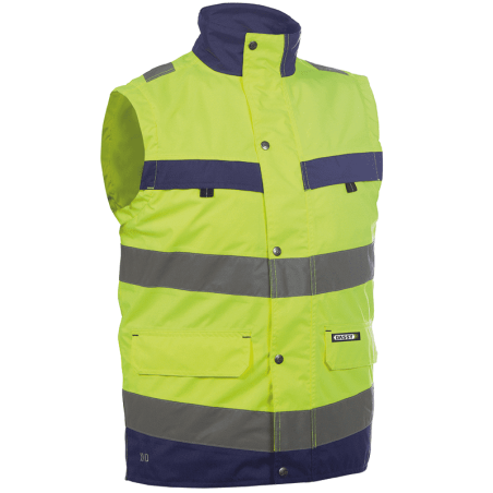 Colete de Alta Visibilidade Bilbao M +/- 200 g/m² Fluo Amarelo/Azul Marinho DASSY