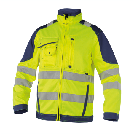 DASSY Orlando High Visibility Work Jacket XS +/- 290 g/m² Fluo Yellow/Navy