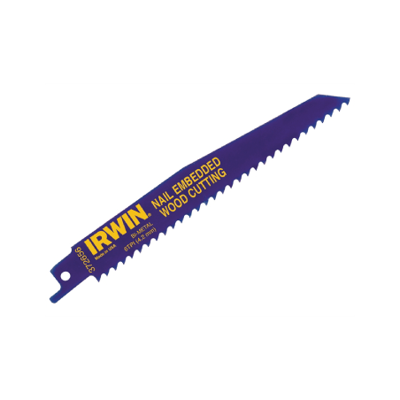Hojas Bimetálicas de Sierra de Sable para Madera con Metal Incrustado IRWIN 956R 9'/225 mm 6 TPI (25un.)