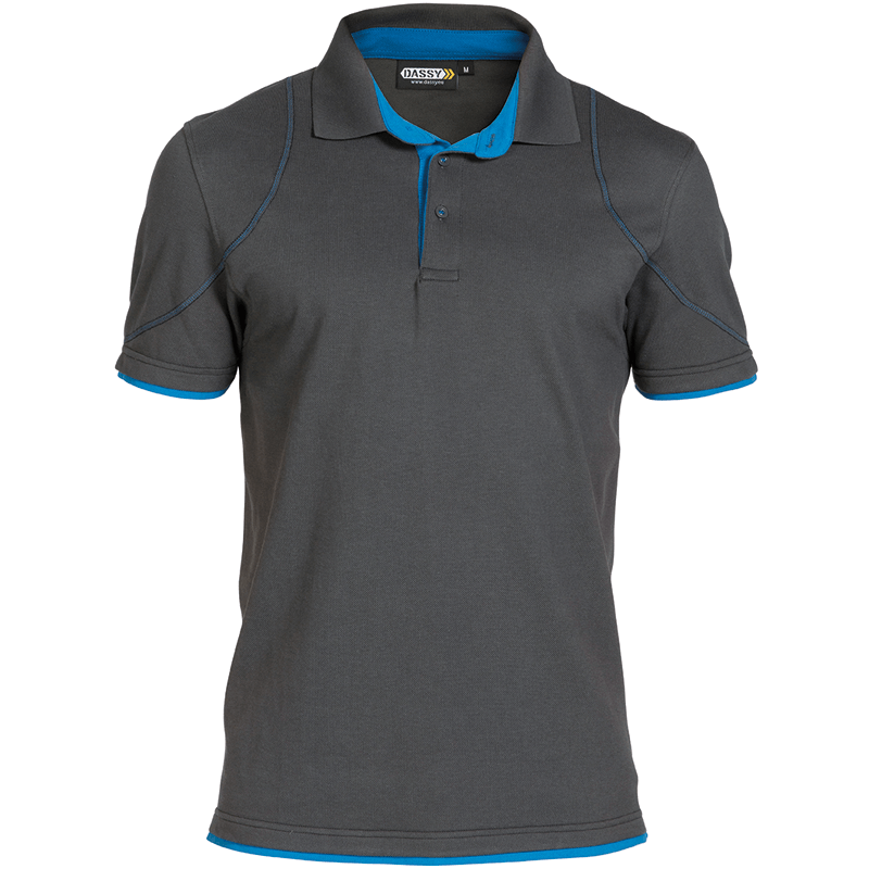 Polo Orbital L +/- 220 g/m² Gris/Azul Celeste DASSY Polo Orbital L +/- 220 g/m² Gris/Azul Celeste DASSY