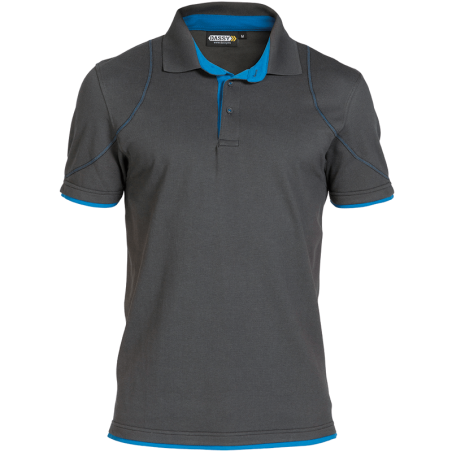 Polo Orbital L +/- 220 g/m² Gris/Azul Celeste DASSY