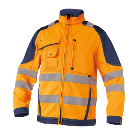 Casaco de Trabalho Refletor Orlando S +/- 290 g/m² Laranja Fluo/Azul Marinho DASSY
