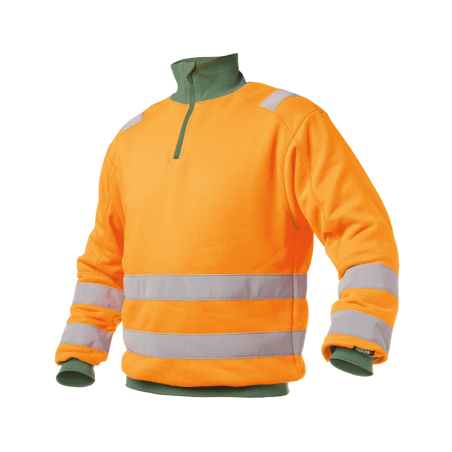 Sudadera Reflectante Denver L +/- 280 g/m² Naranja Fluo/Verde Botella DASSY