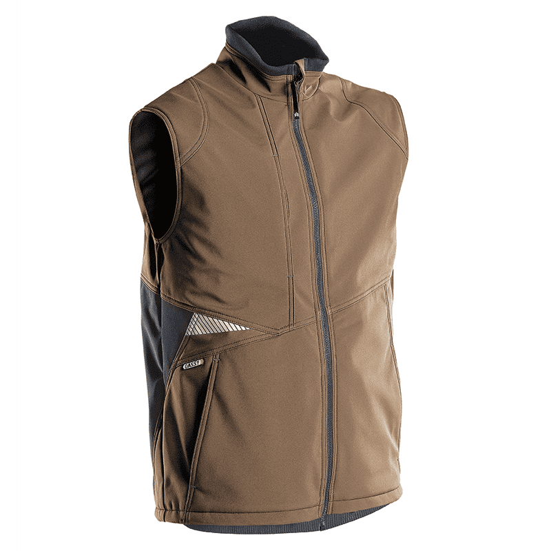 Chaleco Softshell Fusion XL +/- 280 g/m² Marrón/Gris DASSY Chaleco Softshell Fusion XL +/- 280 g/m² Marrón/Gris DASSY