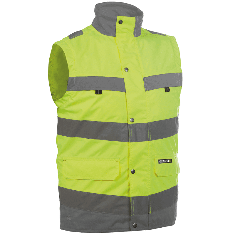 DASSY Bilbao High Visibility Body Warmer 2XL +/- 200 g/m² Fluo Yellow/Grey DASSY Bilbao High Visibility Body Warmer 2XL +/- 200 g/m² Fluo Yellow/Grey