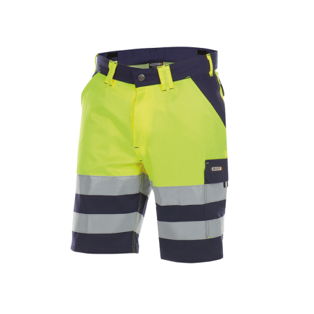 Pantalones Cortos de Trabalho Reflectantes Venna n.º 62 +/- 300 g/m² Azul Marino/Amarillo Fluo DASSY