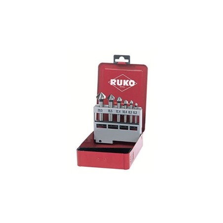 Jogos De 6 Escareadores DIN 335 Tipo C 90º HSS-TiAlN RUKO (Ø 6,3 - 8,3 - 10,4 - 12,4 - 16,5 - 20,5 mm)