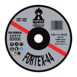 Disco de Desbaste Acero 230 x 7 x 22 mm FORTEX