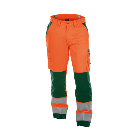 DASSY Buffalo High Visibility Work Trousers n.º 36 +/- 290 g/m² Fluo Orange/Bottle Green
