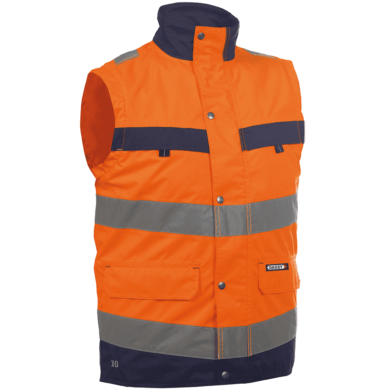 DASSY Bilbao High Visibility Body Warmer 2XL +/- 200 g/m² Fluo Orange/Navy DASSY Bilbao High Visibility Body Warmer 2XL +/- 200 g/m² Fluo Orange/Navy
