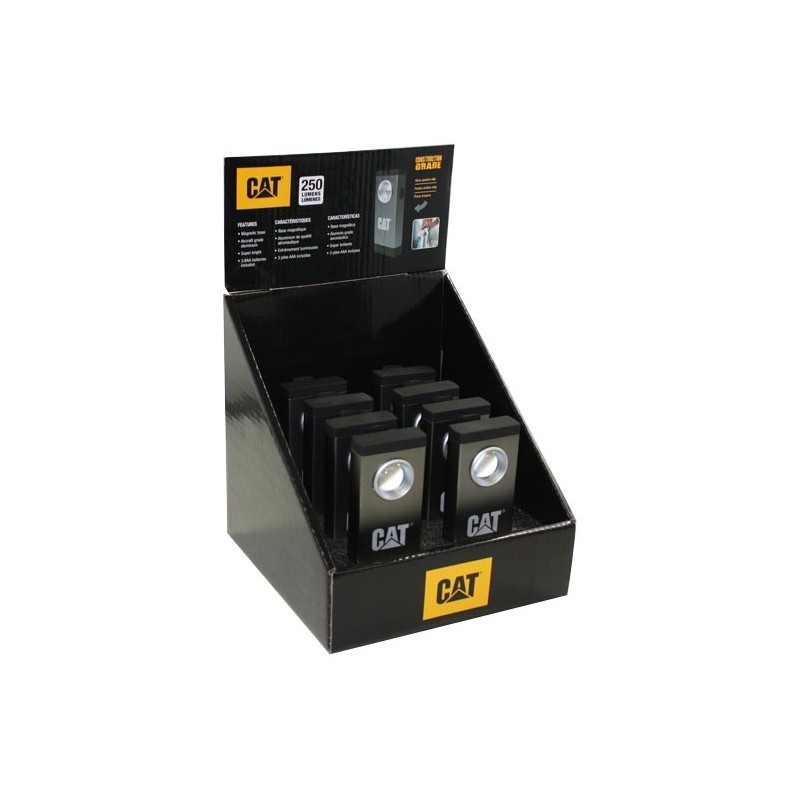 Pack de 8 unidades para Exposição - Ponto de Luz de Bolso de Alumínio CAT (250 lumens Luz Alta/120 lumens Luz Baixa) Pack de 8 unidades para Exposição - Ponto de Luz de Bolso de Alumínio CAT (250 lumens Luz Alta/120 lumens Luz Baixa)
