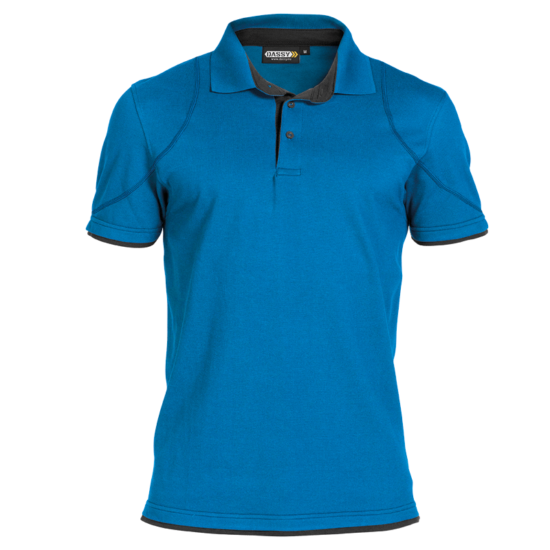 DASSY Orbital Polo Shirt S +/- 220 g/m² Azure Blue/Grey DASSY Orbital Polo Shirt S +/- 220 g/m² Azure Blue/Grey
