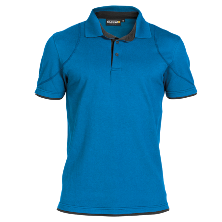 DASSY Orbital Polo Shirt S +/- 220 g/m² Azure Blue/Grey