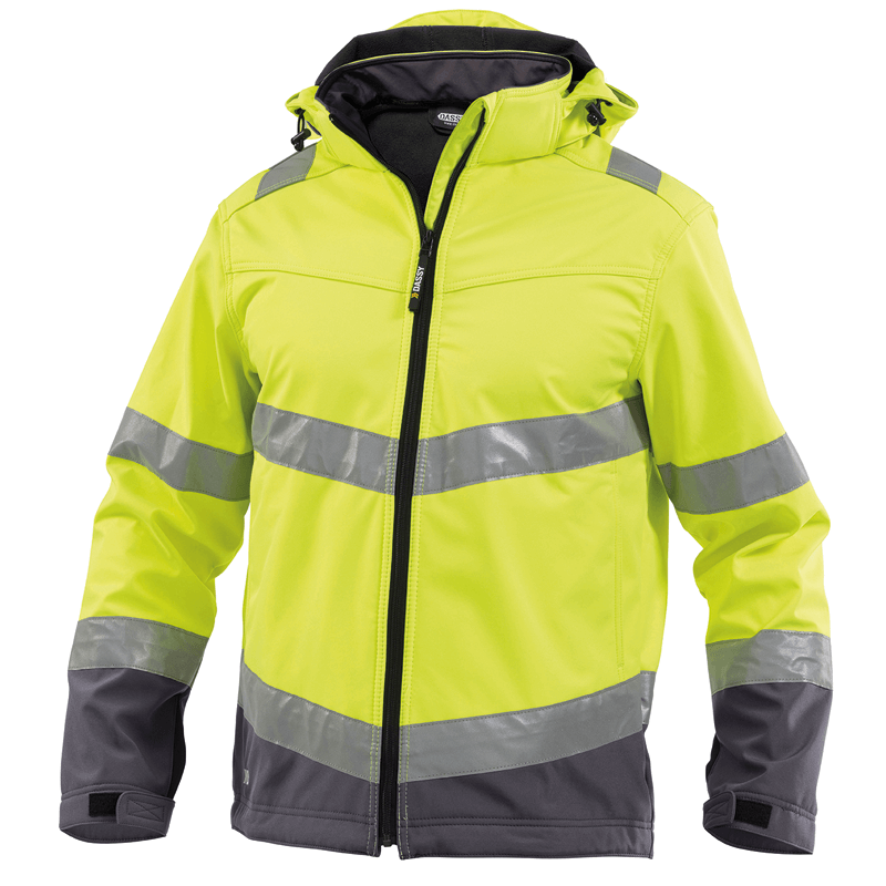 DASSY Malaga High Visibility Softshell Jacket 2XL +/- 280 g/m² Fluo Yellow/Grey DASSY Malaga High Visibility Softshell Jacket 2XL +/- 280 g/m² Fluo Yellow/Grey