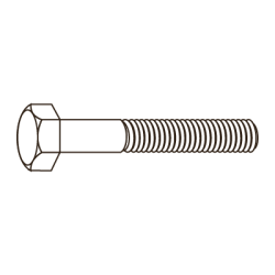 Tornillo Cabeza Hexagonal Tornillo Parcial DIN 931 M18X80 10.9 sin Acabado CHEMITOOL FASTENERS