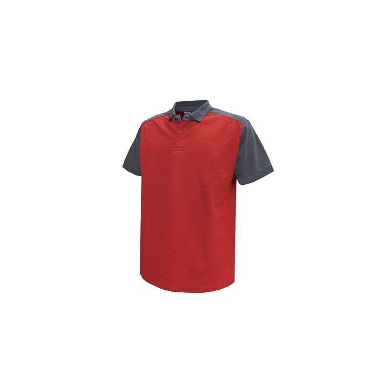 Polo Cesar Bicolor XL +/- 220 g/m² Rojo/Gris DASSY