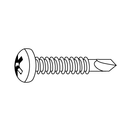 Tornillo de Taladrar con Cabeza Cil. Abomb. con Hueco Cruciforme Phillips DIN 7504N 3,9X19 Zincado Blanco CHEMITOOL