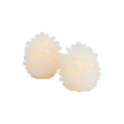 Conj. de 2 Pinhas Cera LED 10cm - Clara