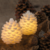 Conj. de 2 Pinhas Cera LED 10cm - Clara