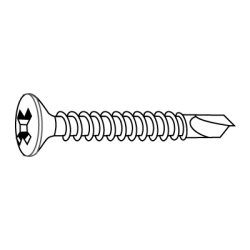 Tornillo de Taladrar con Cabeza Avellanado con Hueco Cruciforme DIN 7504P 3,5x25 Zincado Blanco CHEMITOOL