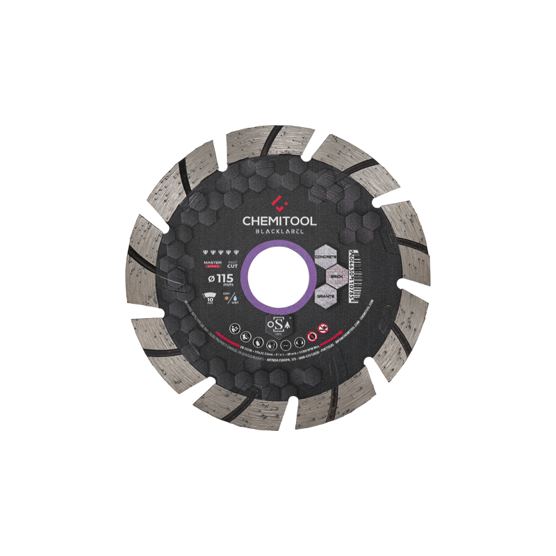 Disco de Diamante Segmento Reforzado Ø115 BLACKLABEL CHEMITOOL CUTTING