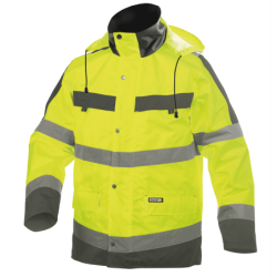 DASSY Atlantis High Visibility Waterproof Parka S +/- 200 g/m² Fluo Yellow/Grey
