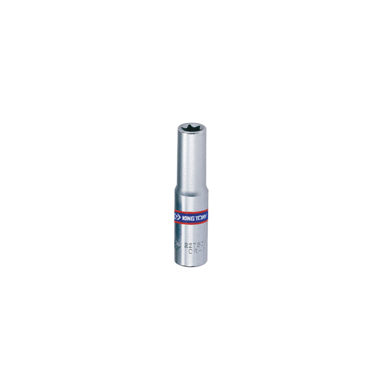 Llave de Vaso Largo para Tornillos Macho TORX® E4 50mm 1/4' KING TONY Llave de Vaso Largo para Tornillos Macho TORX® E4 50mm 1/4' KING TONY