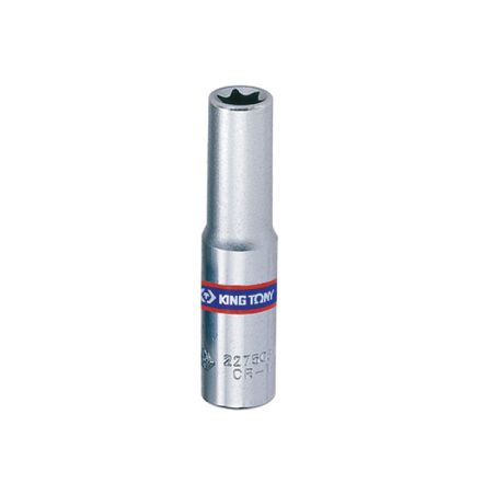 Llave de Vaso Largo para Tornillos Macho TORX® E4 50mm 1/4' KING TONY