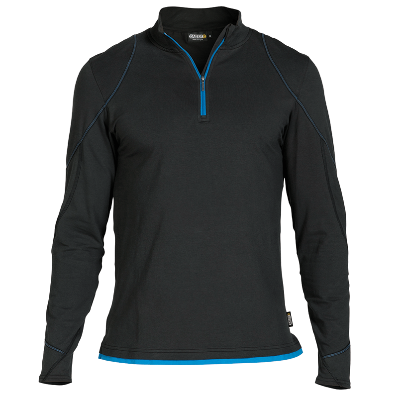 Camiseta con Mangas Largas Sonic M +/- 220 g/m² Negro/Azul Celeste DASSY Camiseta con Mangas Largas Sonic M +/- 220 g/m² Negro/Azul Celeste DASSY