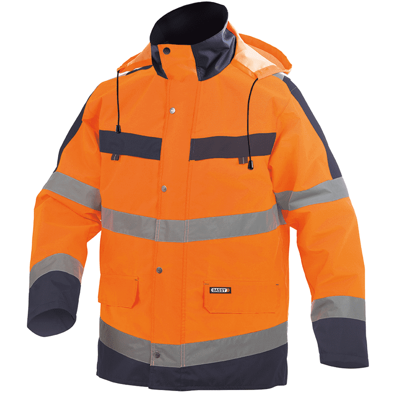 Parka Impermeable Reflectante Atlantis M +/- 200 g/m² Naranja Fluo/Azul Marino DASSY Parka Impermeable Reflectante Atlantis M +/- 200 g/m² Naranja Fluo/Azul Marino DASSY