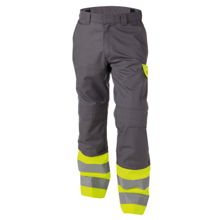 Calças de Trabalho Multinorma Refletoras Lenox n.º 54 +/- 290 g/m² Cinzento/Amarelo Fluo DASSY